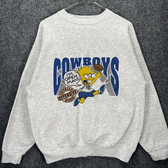 The Simpsons Dallas Cowboys Bart Simpson shirt sweatshirt retro vintage tee - Picture 1 of 2